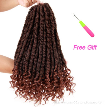 24 strands 16inches Twist Curly hair extension braids colored dreadlocks crochet braid hair Synthetic hair bulk passion tw